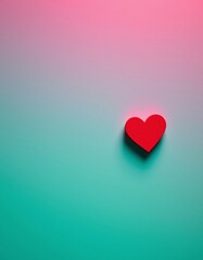 Red Heart Gradient Pastel Background