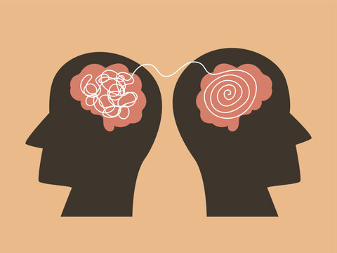 Psycho theraphy concept, human head with brain, mental health, solution