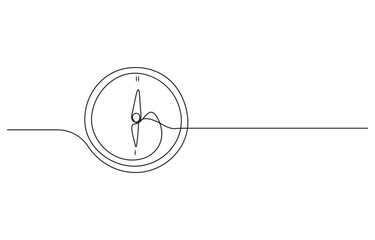 Orienteering compass continuous line editable stroke line compass line continuous drawing vector,