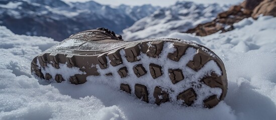 Boot Sole in the Snowy Mountain