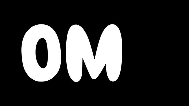 Hand-Drawn Animation of Word 'Omg'. Transparent Background. Letter-by-Letter Disappear and Reveal Loop