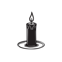 Burning candle with stand logotype design for branding or corporate identity
