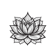 Minimalist water lily or lotus logo icon
