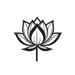 Minimalist water lily or lotus logo icon
