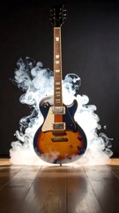 Electric Guitar in Smoky Ambiance - A Musical Masterpiece.