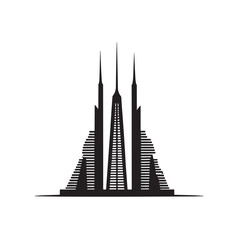 Minimalist Cityscape Icon for Urban and Architecture Branding
