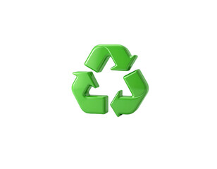 Obraz premium a vibrant green recycling symbol signifying environmental conservation and sustainability. The three chasing arrows represent the recycling process