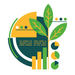 Eco-Friendly Growth Statistics and Data Visualization Concept
