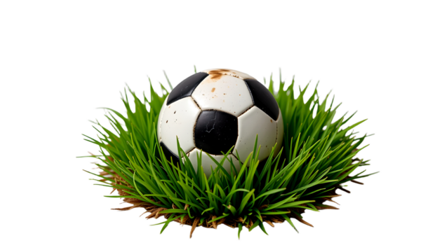 a soccer ball placed on lush green grass, showcasing the sport's core element - Powered by Adobe