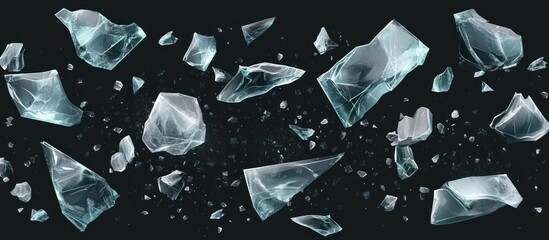 Shattered Ice On Black Background