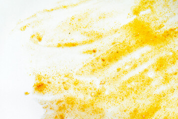 Dirty plate with sauce stains food leftover texture background. How to clean dishes after finish eating.