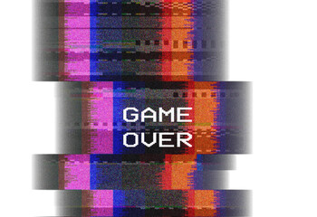 Noisy VHS Film effect overlay on transparent background, camera VCR and VHS grainy effect video mode pause effect png, Television screen glitch distorted flickering noise grain lines bad signal. © Sami