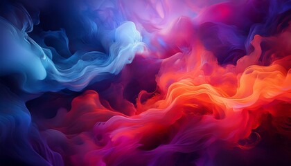 dramatic smoke and fog in contrasting vivid red blue and purple colors vivid and intense abstract background or wallpaper