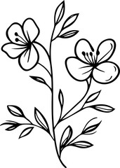 Simple Ornamental flower Plant Minimalist Symbol