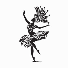 Brazilian Carnival Dance Logo Vector Design Illustration on white background