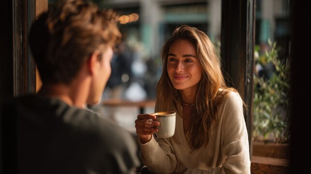 Couple sharing coffee - Powered by Adobe