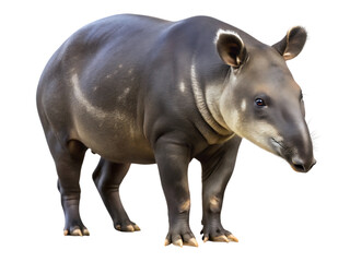 Obraz premium Detailed close-up photo of a south american tapir standing isolated on a plain background