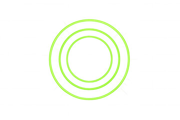 Glowing neon green concentric rings radiating outward, symbolizing wireless communication, radar, or a futuristic visual effect