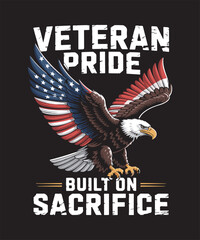 Proud Veterans Day T-Shirt Design | Honor Our Heroes Typography Vector | American Flag Soldier Graphic | Military Appreciation Gift | USA Army Veteran Pride | Freedom Isn’t Free Patriotic Art