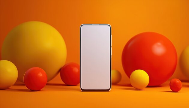 New Generation Mockup Smartphone With Advertisement Screen And Clipping Path For Easy Editing And Customization. Perfect For Professional Presentations.