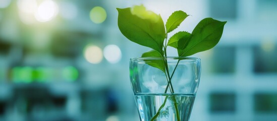 Green Plant in Glass of Water