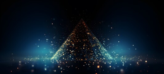 Pointillist grunge design of Giant piramid Transform with abstract dotted pattern ,generative AI