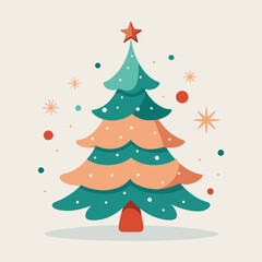 Fototapeta premium christmas tree vector illustration