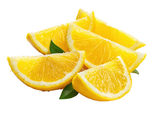 Fresh lemon slices, white isolated background