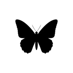 Monarch butterfly silhouette vector flat illustration design.