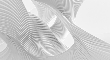 Abstract White Swirls and Waves of Light and Shadow.