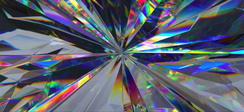 Prismatic Light Burst - A Kaleidoscope of Colors and Reflections.