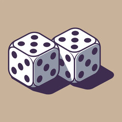 Vibrant Two Dice Vector Art for Casino Themed Graphics