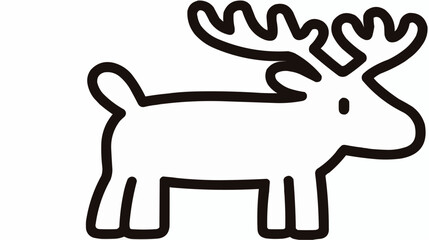Cartoon reindeer icon for Christmas apps and holiday projects