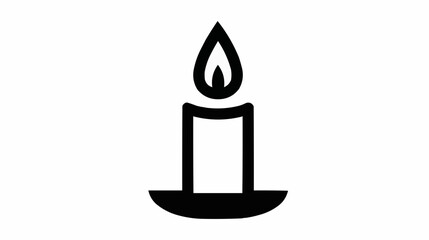  candle on plate icon for holiday apps and festive projects
