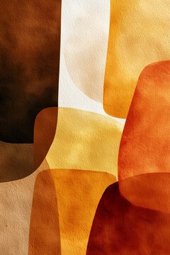 This artwork features soft, overlapping shapes in warm earth tones, creating a harmonious and calming effect.
