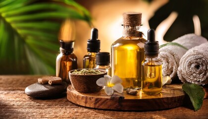 ayurvedic healing concept with essential oils