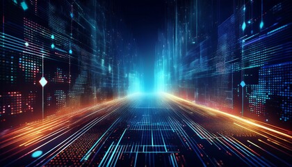 abstract digital stream of code