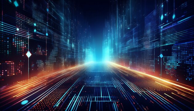abstract digital stream of code