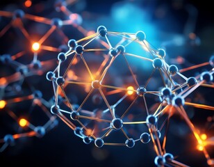 3d render of an organic chemistry reaction carbon chains illuminated showcasing close up molecular interactions in vibrant detail