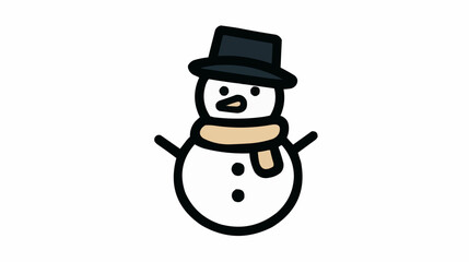Snowman with winter hat and scarf for seasonal apps and holiday projects