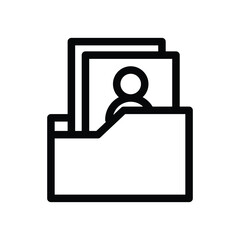 profile picture folder outline icon vector design good for web or mobile app
