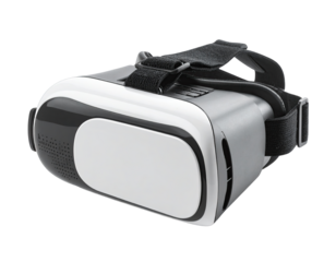 Head-mounted display with black, grey, and white colors