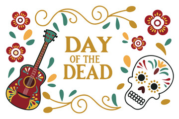 Day of the Dead typography text vector illustration