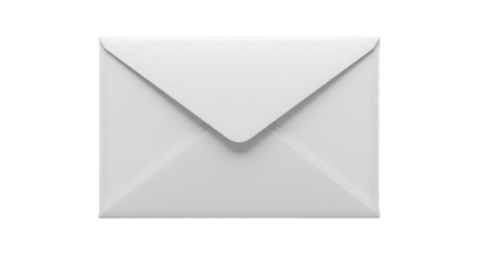 White envelope isolated on transparent background, representing postal service, personal correspondence, and business communication