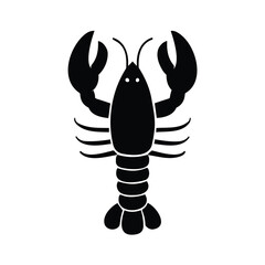 Lobster, claws raised, antennae extended, segmented body and tail clearly visible.