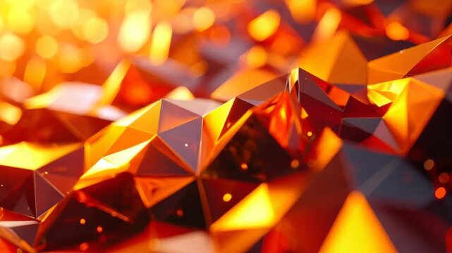 Closeup orange faceted crystals