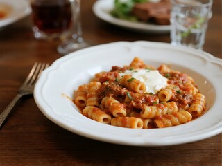 Trottole, spinning through a beef cheek ragu and studded with ricotta