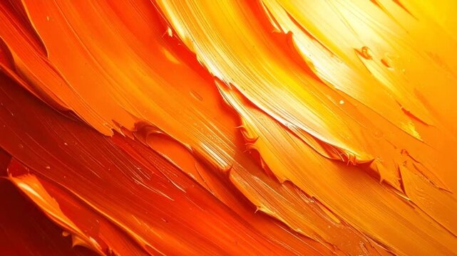 Orange abstract paint strokes