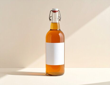 Glass bottle of kombucha