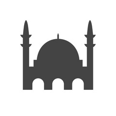 Mosque with minarets icon. Vector illustration